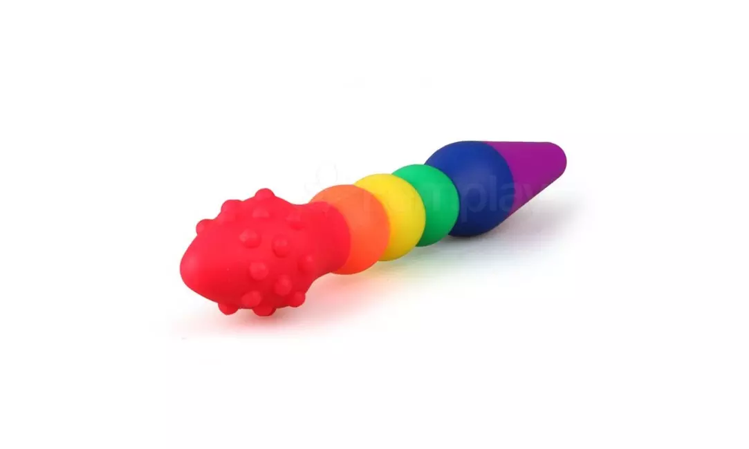 Rainbow Knob Job Dildo. - Primary Image