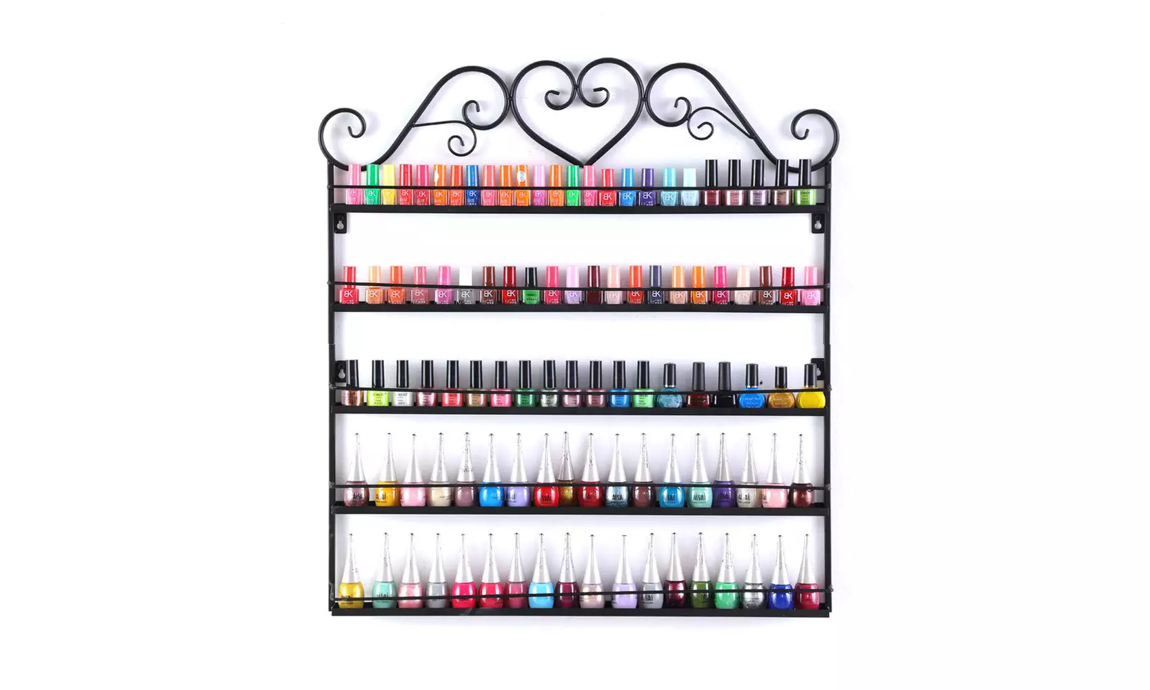 Wall Mounted 5-Tier Round Oil Bottle Storage Nail Polish Rack Organizer - Primary Image