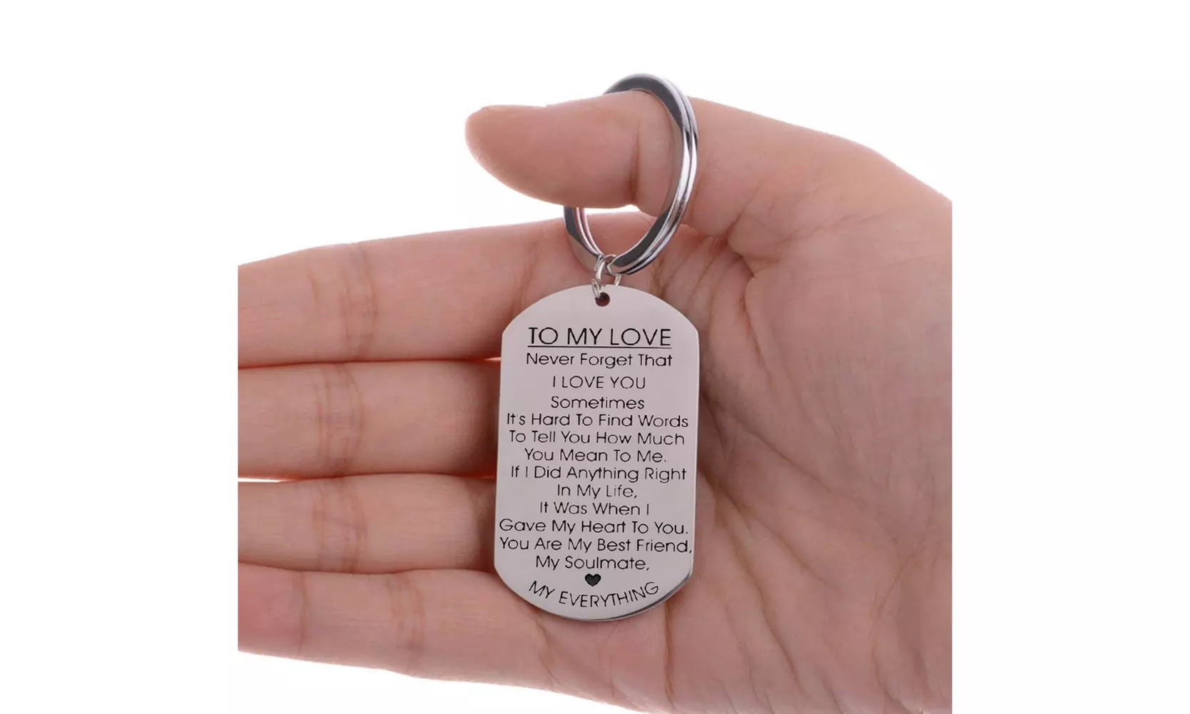US 1-2 Pack Valentine's Day Gift For Girlfriend Wife Keychain & Necklace To Tag