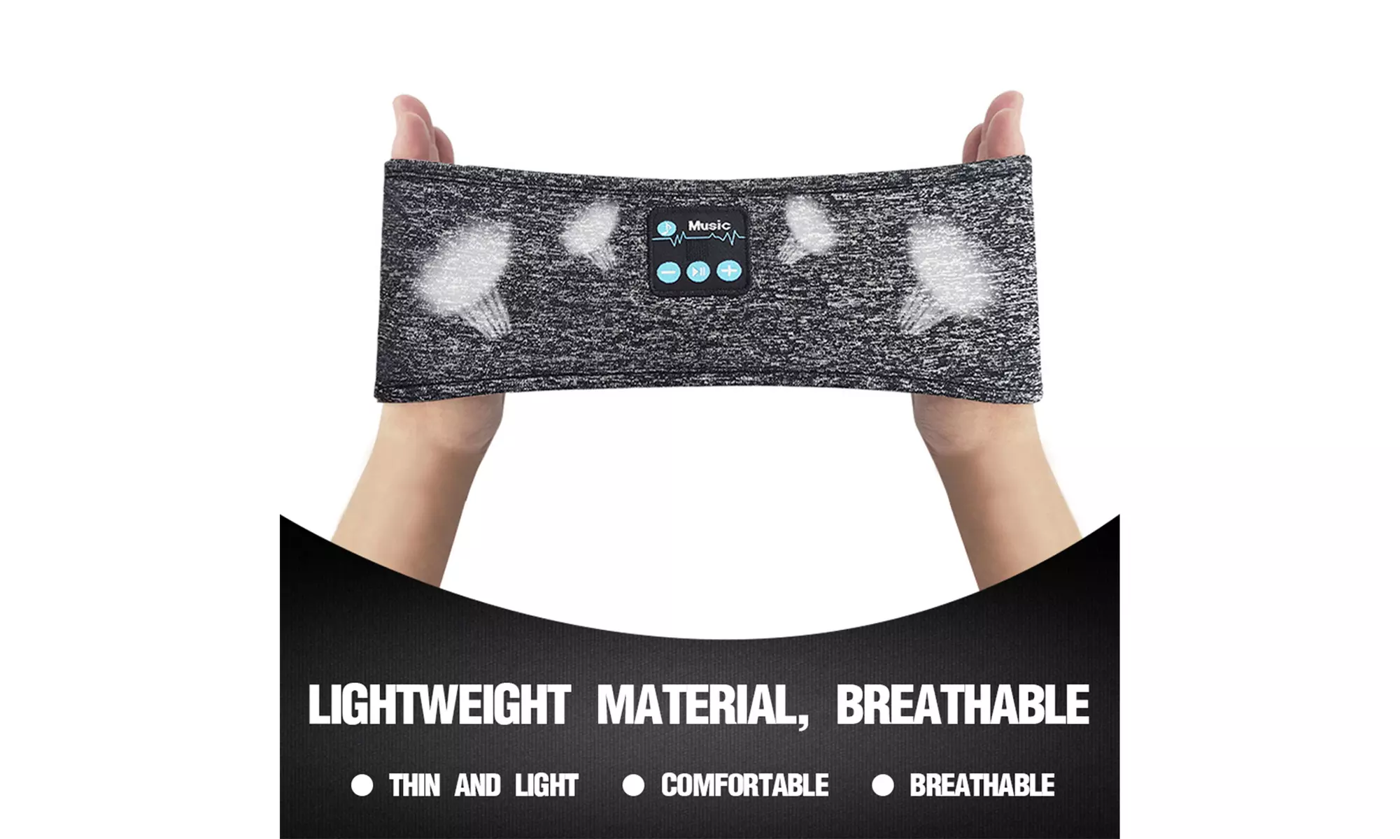 Bluetooth Sports Headband Sleep Headphones Wireless Music Headphones Eye Mask - Second Medium
