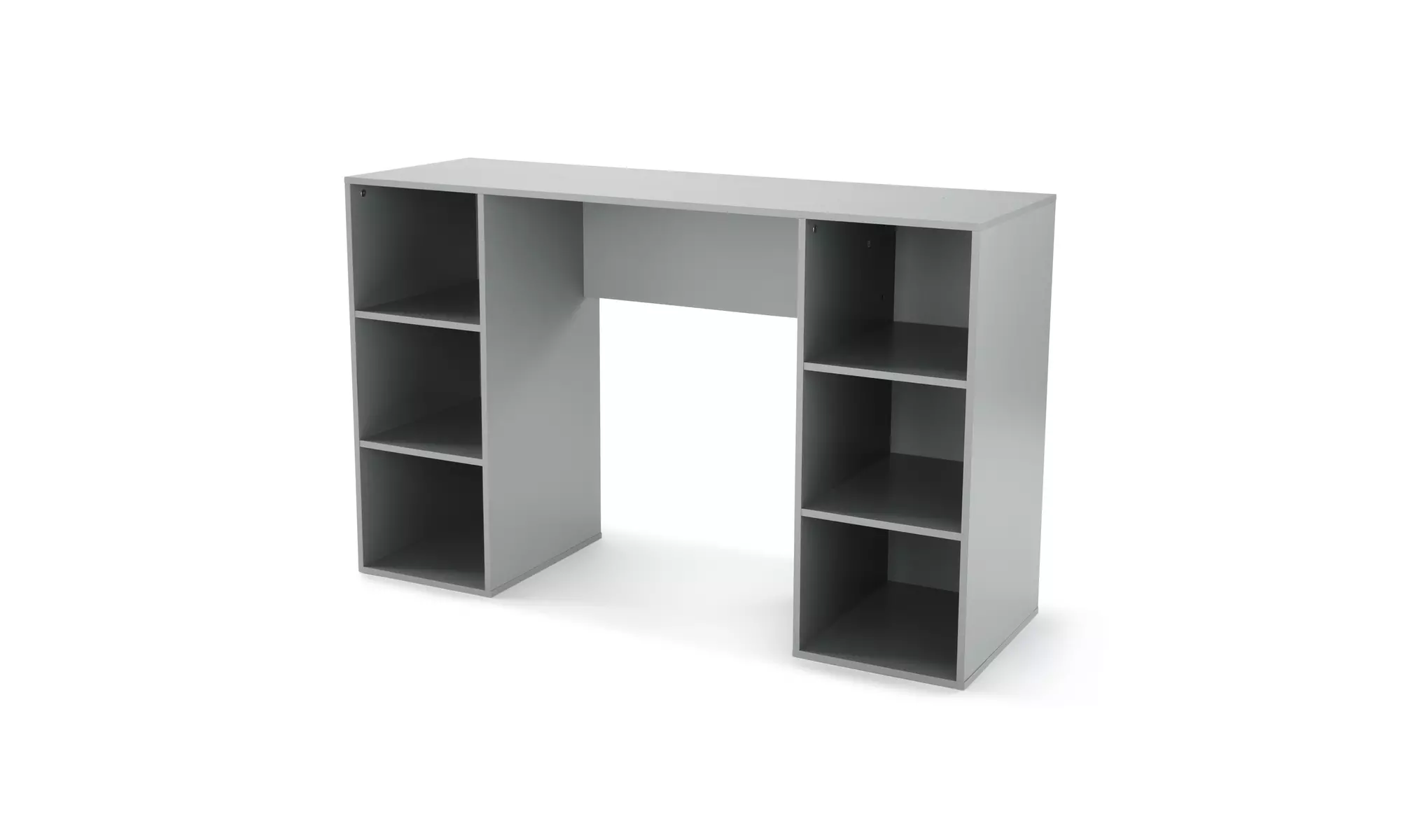 6 Cube Storage Computer Desk, Gray - Second Medium