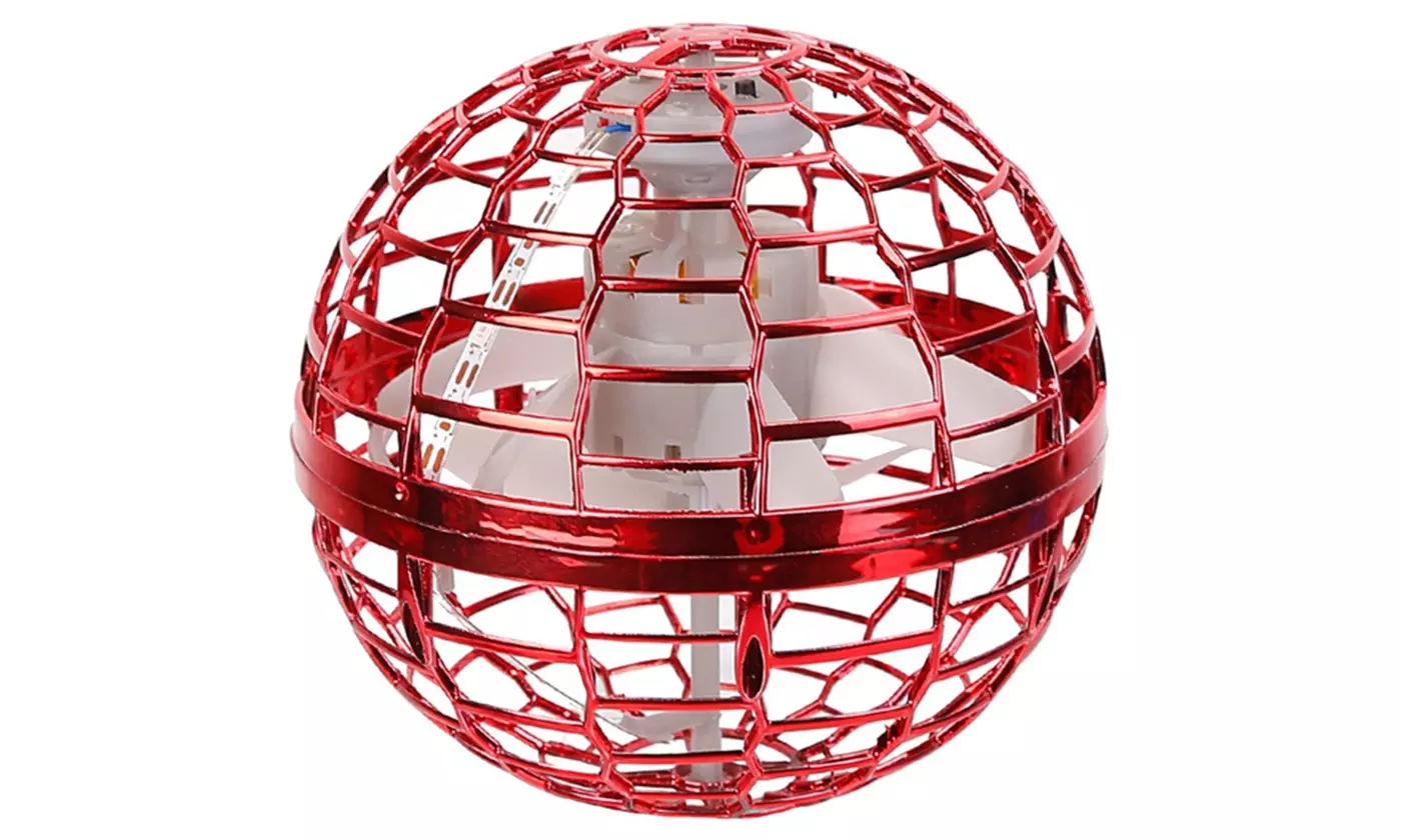 iMounTEK LED Flying Ball Toy 360-Degree Hand-Controlled Hover Drone with Lights