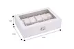 12 Grids Leather Watch Organizer Display Box Storage Case with Glass Lid - Second Medium