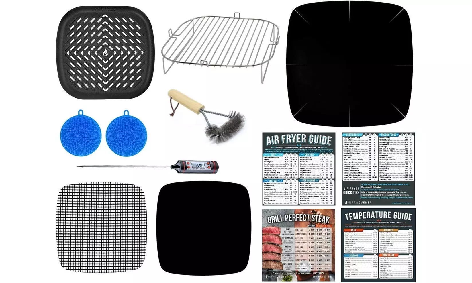 Air Fryer Accessories with Rack, Grill Pan, Air Fryer Cheat Sheet for Chefman - Primary Image