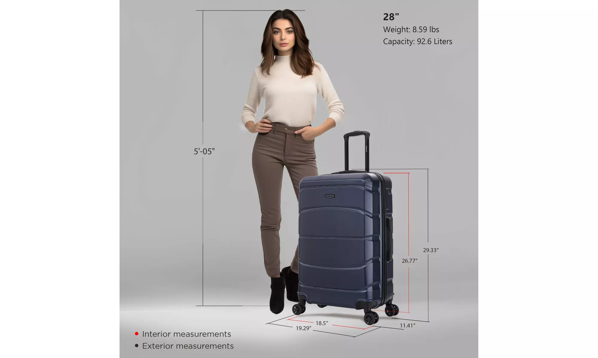 DUKAP Sense Lightweight Hardside Spinner Luggage 20"/24"/28"