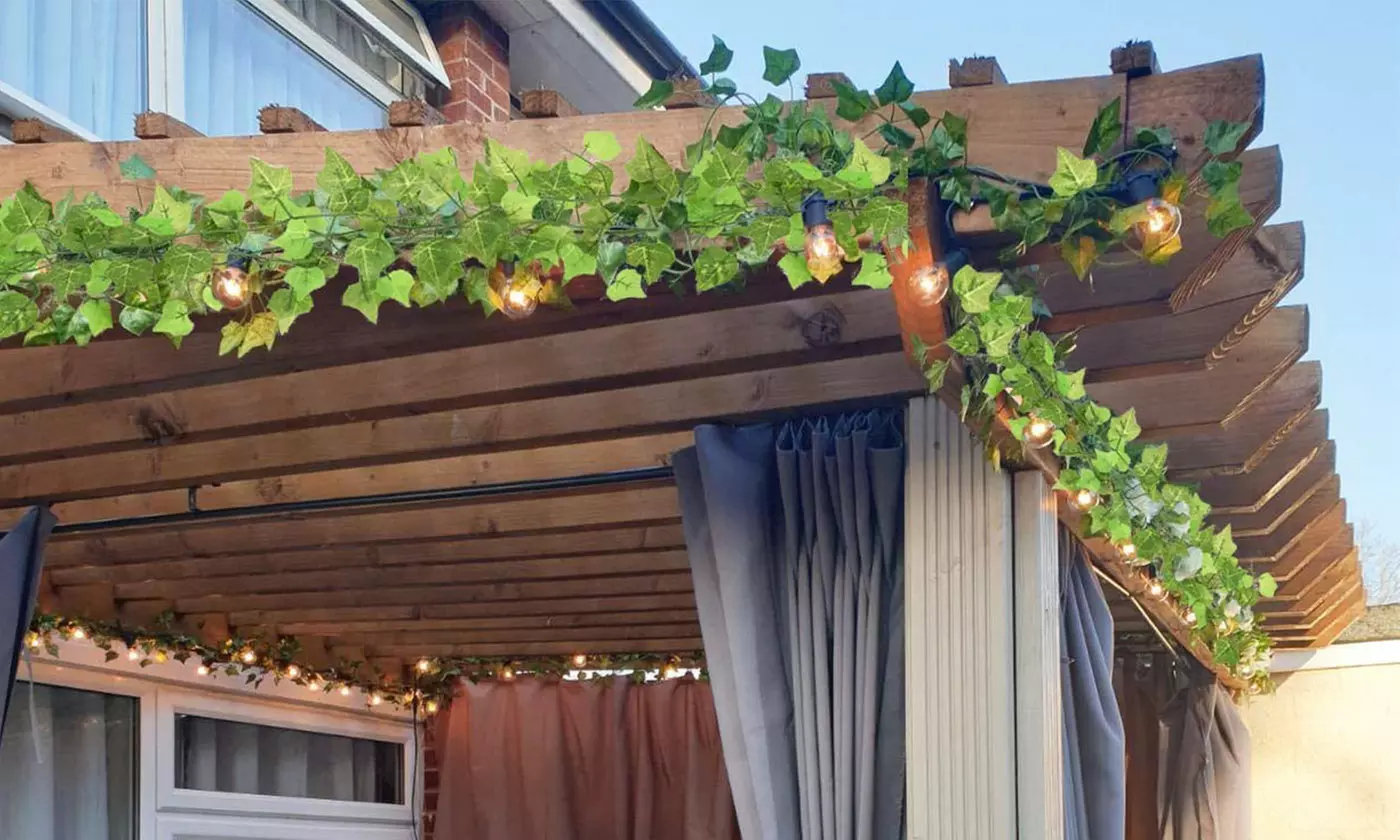 12Pcs Artificial Hanging Plants Fake Leaves Greeny Chain Wall Room Garden Decor