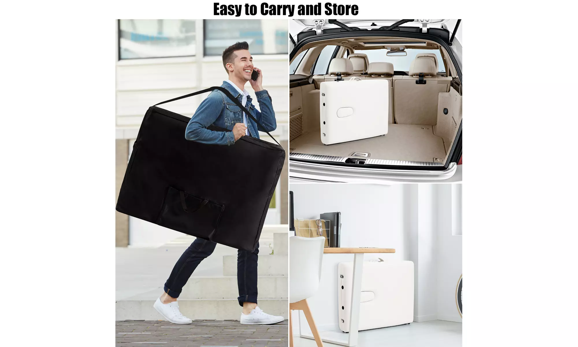 84" Portable Massage Table Adjustable Spa Bed with Carry Case