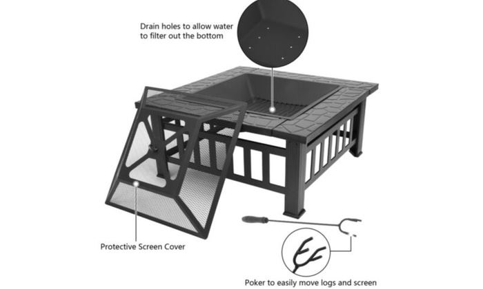 Wood Burning Fire Pit Outdoor Heater Backyard Patio Deck Stove