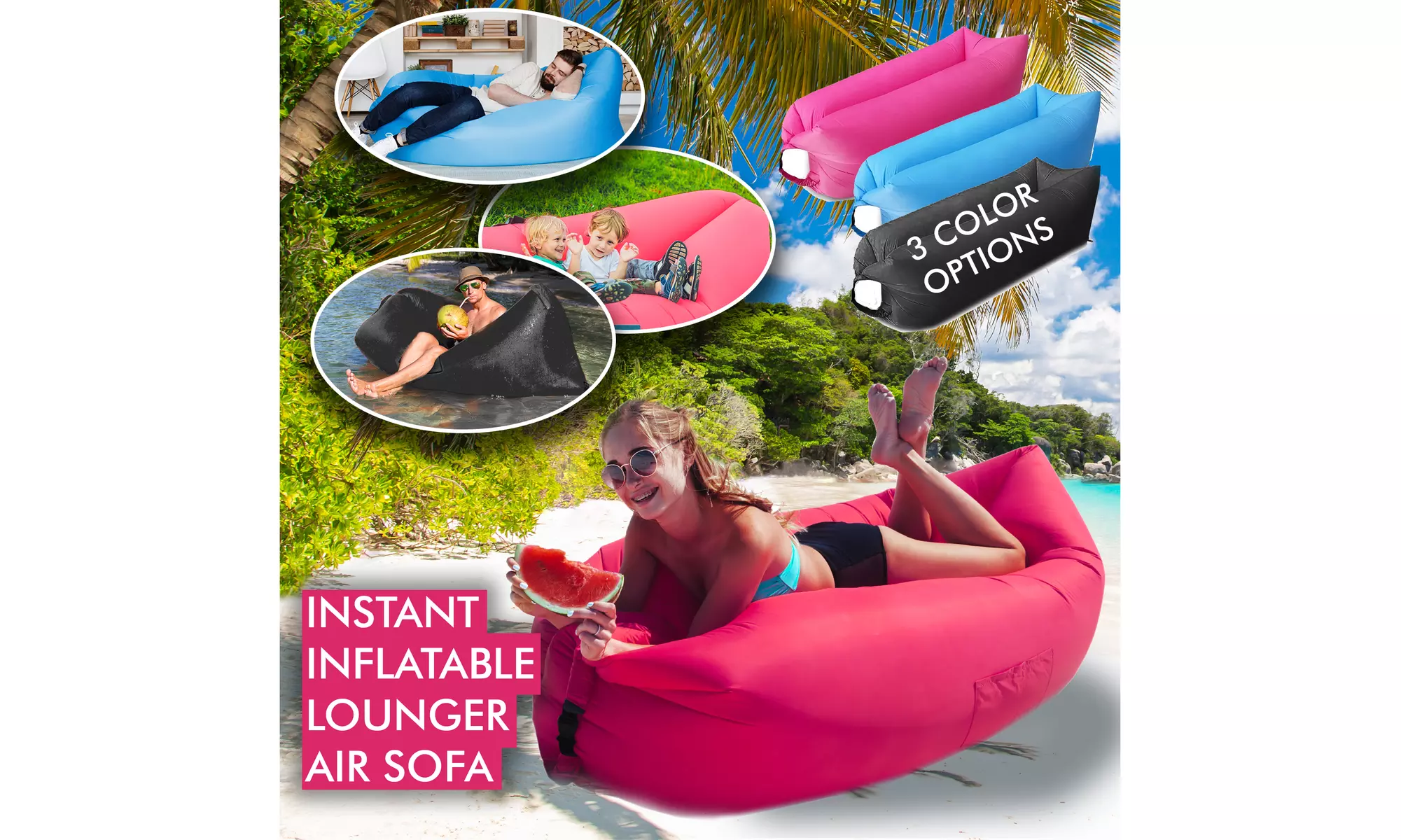 Sensational Instant Inflatable Outdoor Lounger Air Sofa - Primary Image