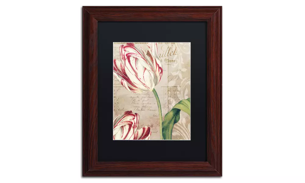 Color Bakery 'Tulips' Matted Wood Framed Art - Primary Image