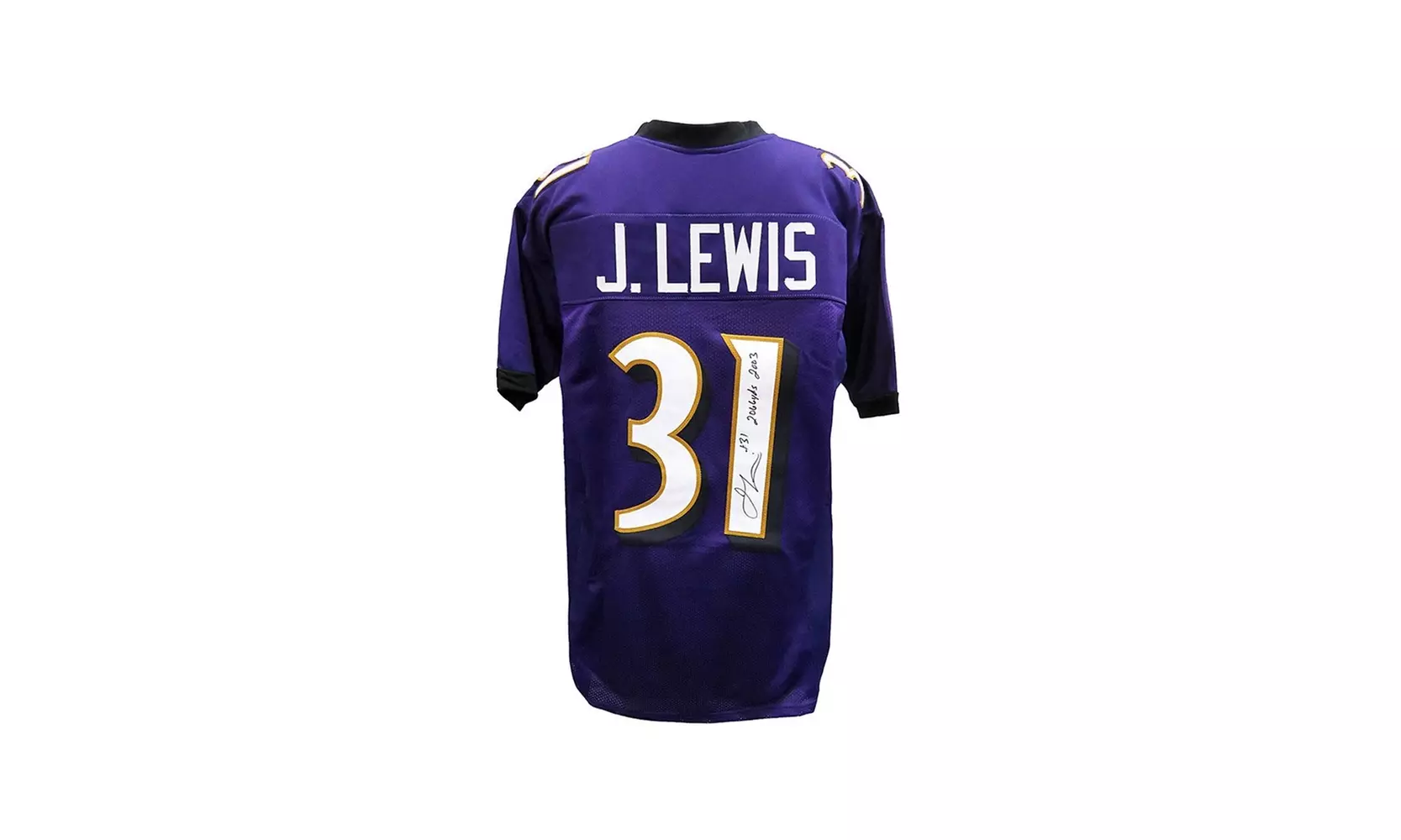 Jamal Lewis Signed Purple Throwback Custom Football Jersey w/2,066 Yds 2003 - Primary Image
