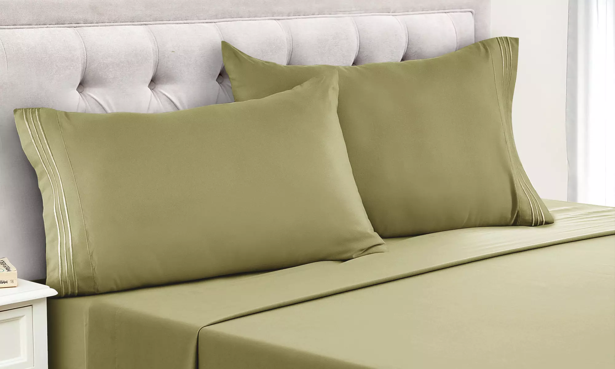 Lux Decor 6pc Premium Soft Microfiber Bed Sheet Set with Pillowcases