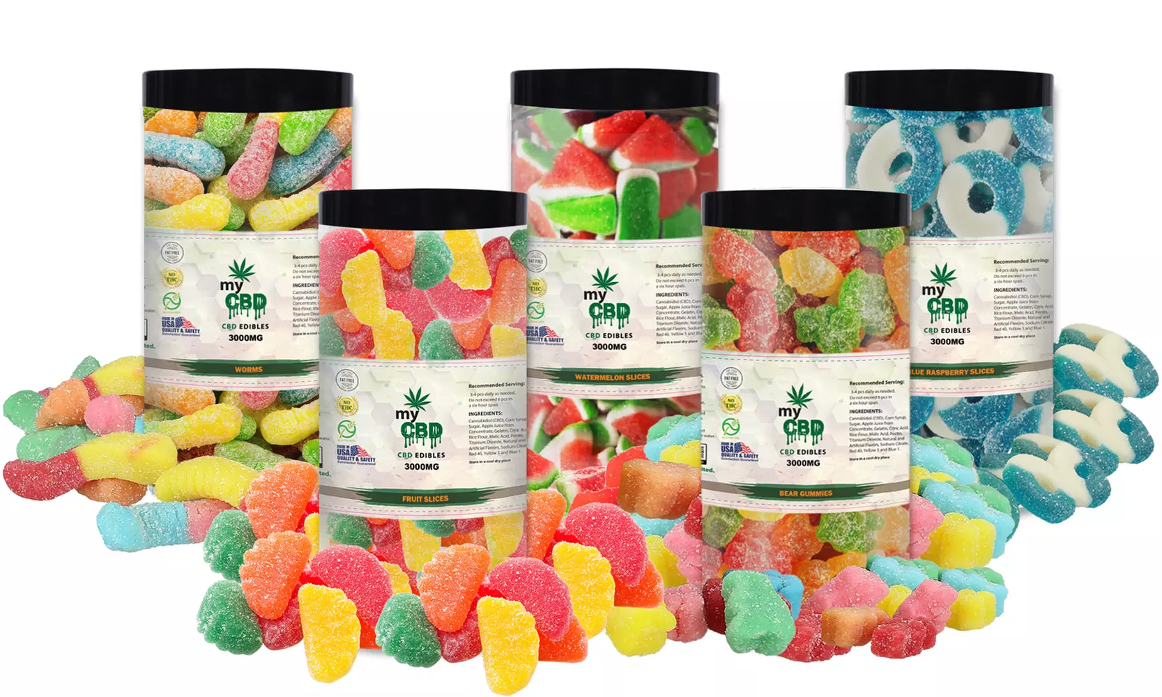 myCBD High Strength CBD Infused Fruit Flavored Gummies (3000MG) - Primary Image