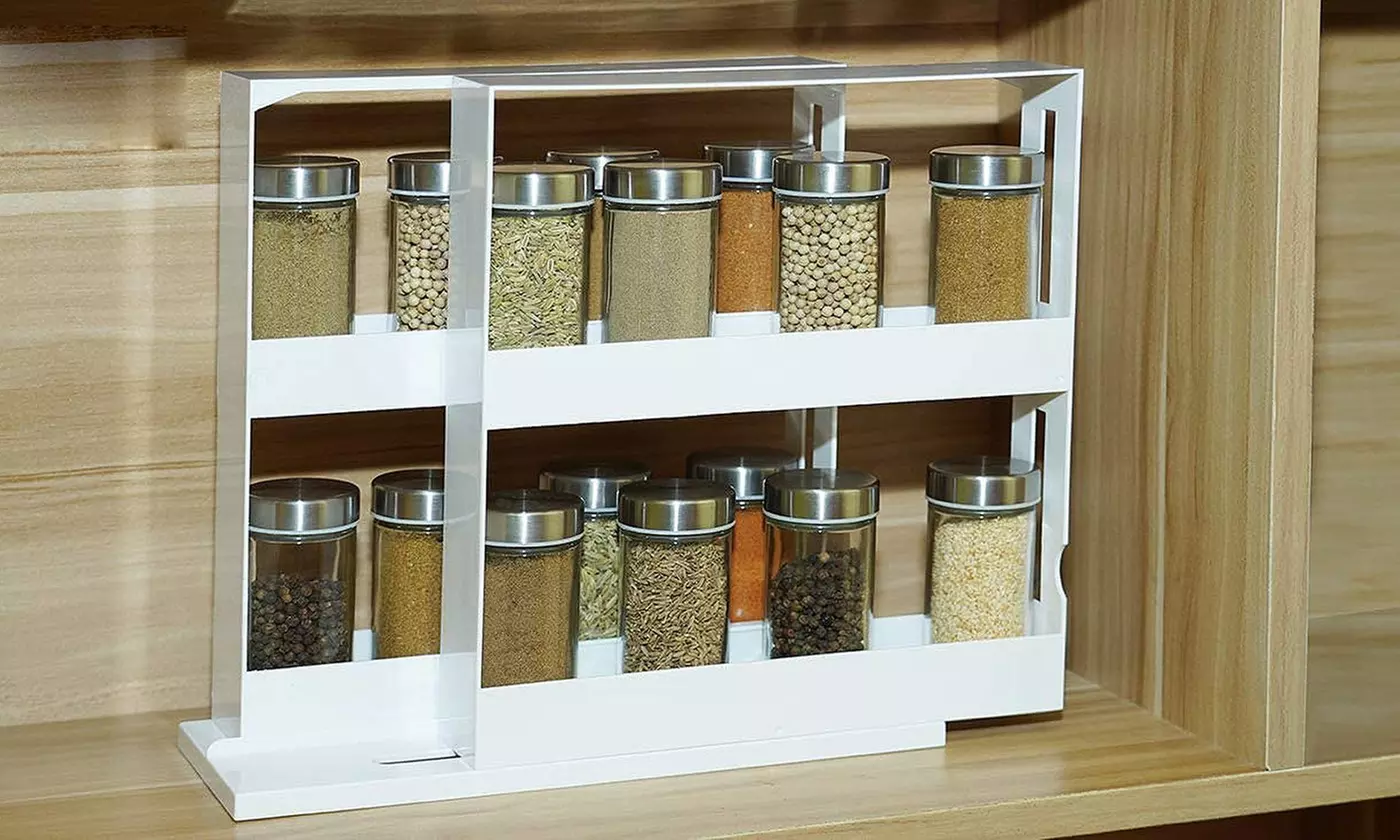 NewHome Swivel Cabinet Organizer Revolving Kitchen Rack Spice Organizer