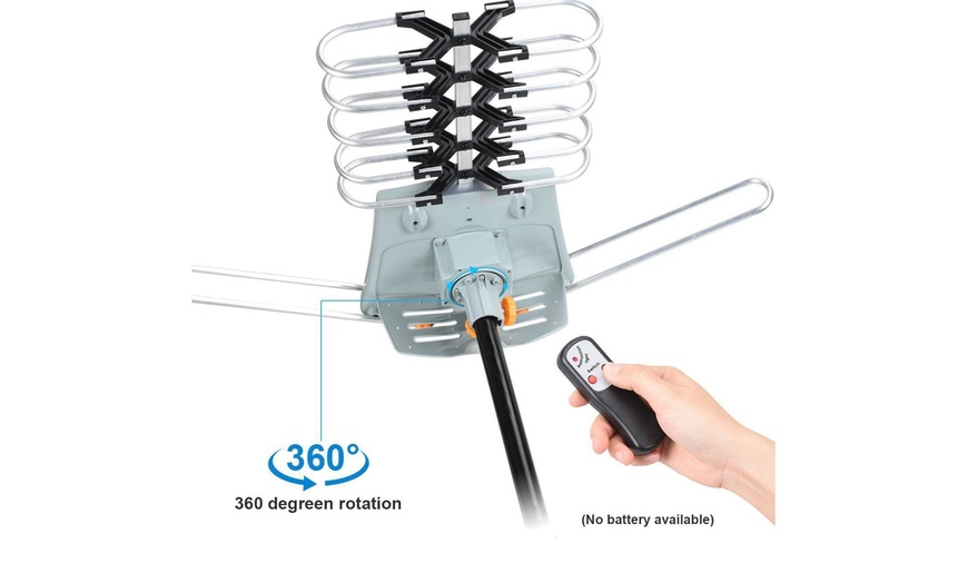 Image 5: 150 Miles Digital HDTV 1080P Outdoor 28-36dB UV Dual-band Outdoor Antenna