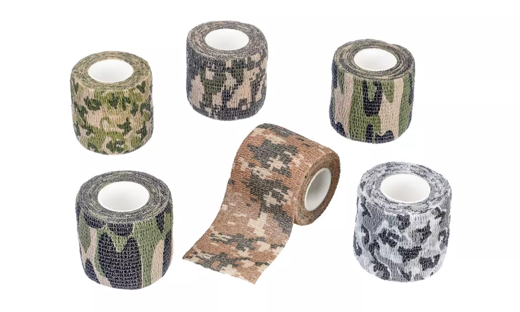 6Pc Assorted Camouflage Adhesive Free Wraps (2"x15") - Primary Image