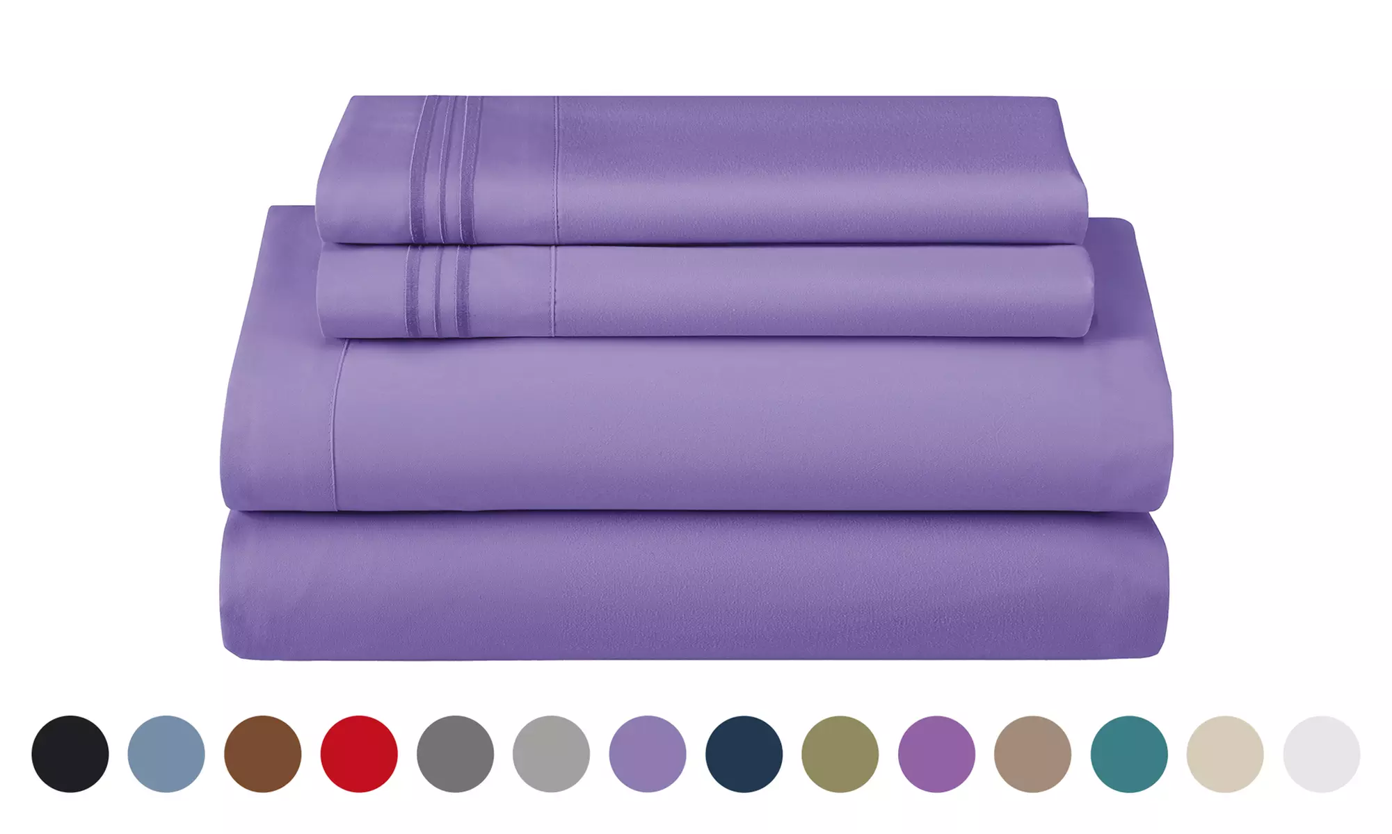 Lux Decor 4Pc Deep Pocket Sheet Set With Embroidered Pillowcases & Giftable Bag