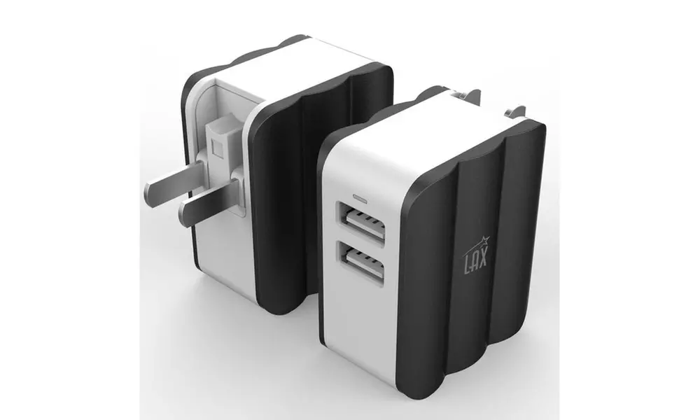 LAX Rapid 3.4A Dual USB Wall Charger Power Adapter (1- or 2-Pack) - Primary Image
