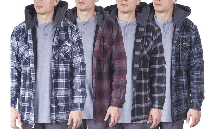 flannel zip up jacket men's