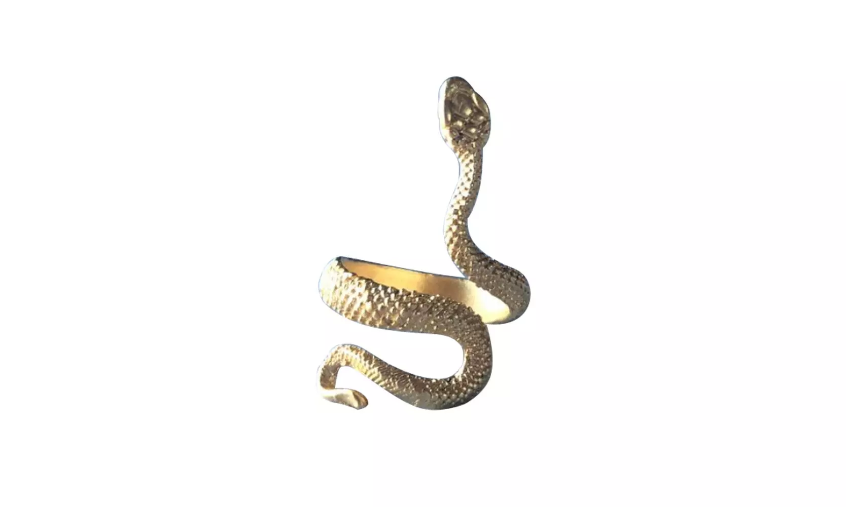 US 1-2 Stainless Steel Ring Snake Gothic Jewelry Retro Animal Adjustable Unisex