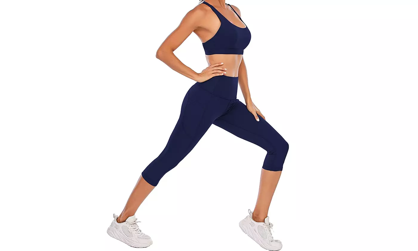 Women's Workout Capris Leggings with Pockets