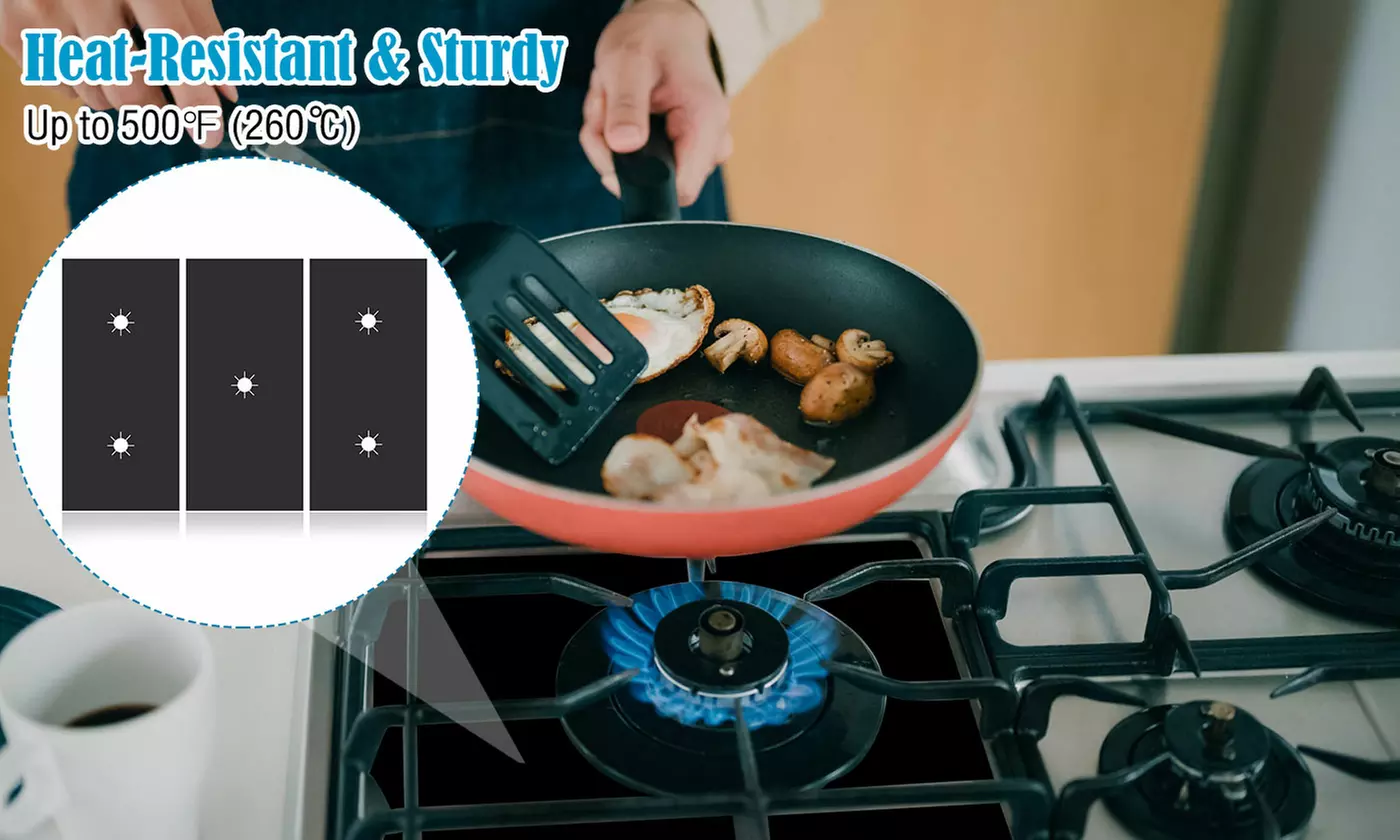 3Pcs/Set Reusable Gas Range Stove Burner Protectors Non Stick Washable Liners