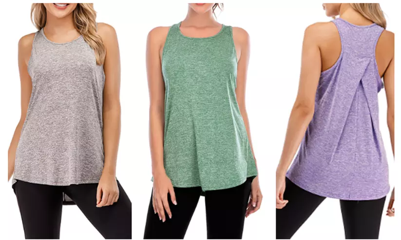 Workout Tops for Women Exercise Gym Yoga Shirts Athletic Tank Tops Gym Clothes - Primary Image