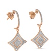 Image 5: Rose Gold Plated Sterling Silver .04cttw Diamond Cushion Earrings (H-I,I2-I3)