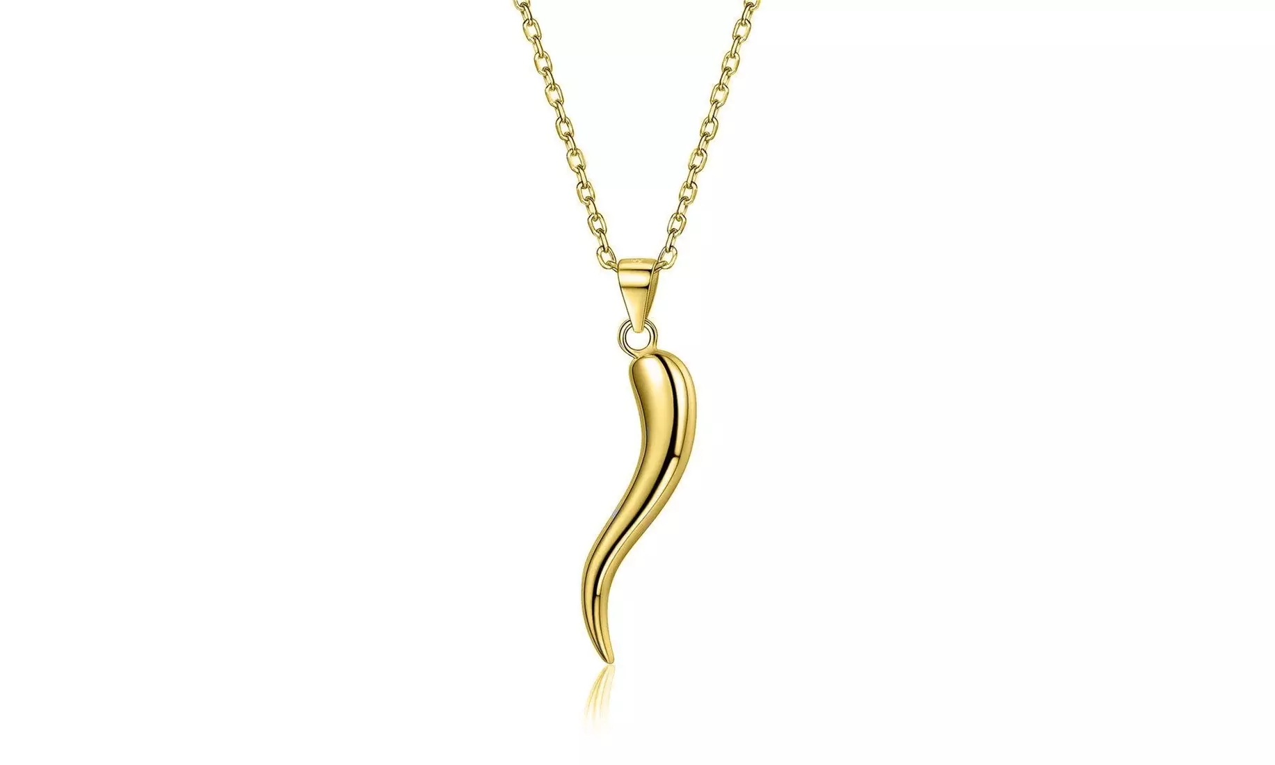 Sterling Silver Italian Horn Necklace