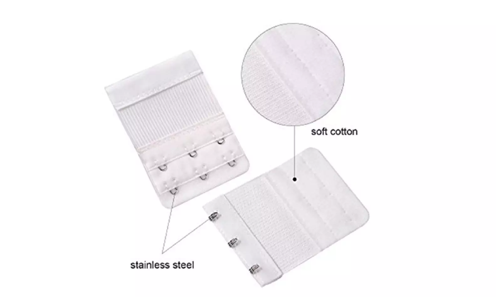 6 Pcs Adjustable Bra Buckle Extender Bra Extension Underwear Strap 2/3/4 Hooks