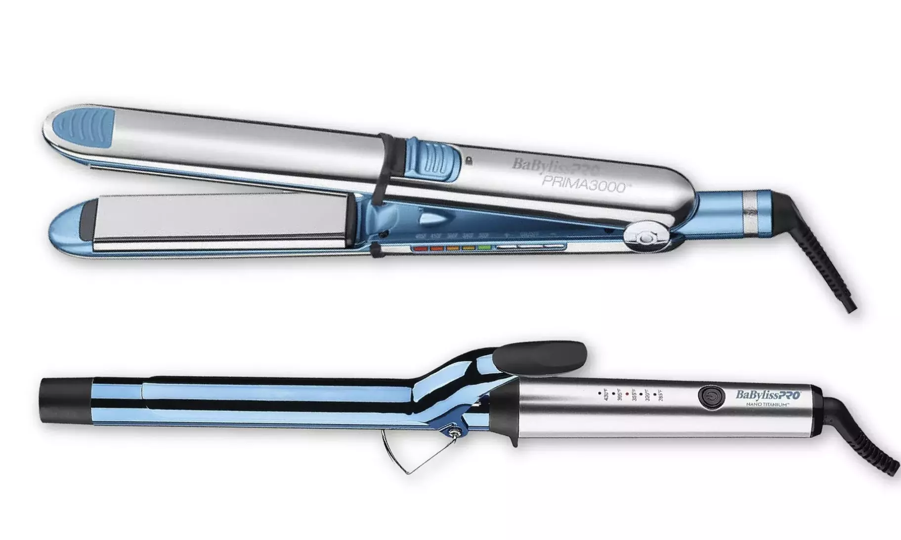 BabylissPRO 1 1/4" Prima3000 Flat Iron & 1 1/4" Extended Curling Wand Gift Set