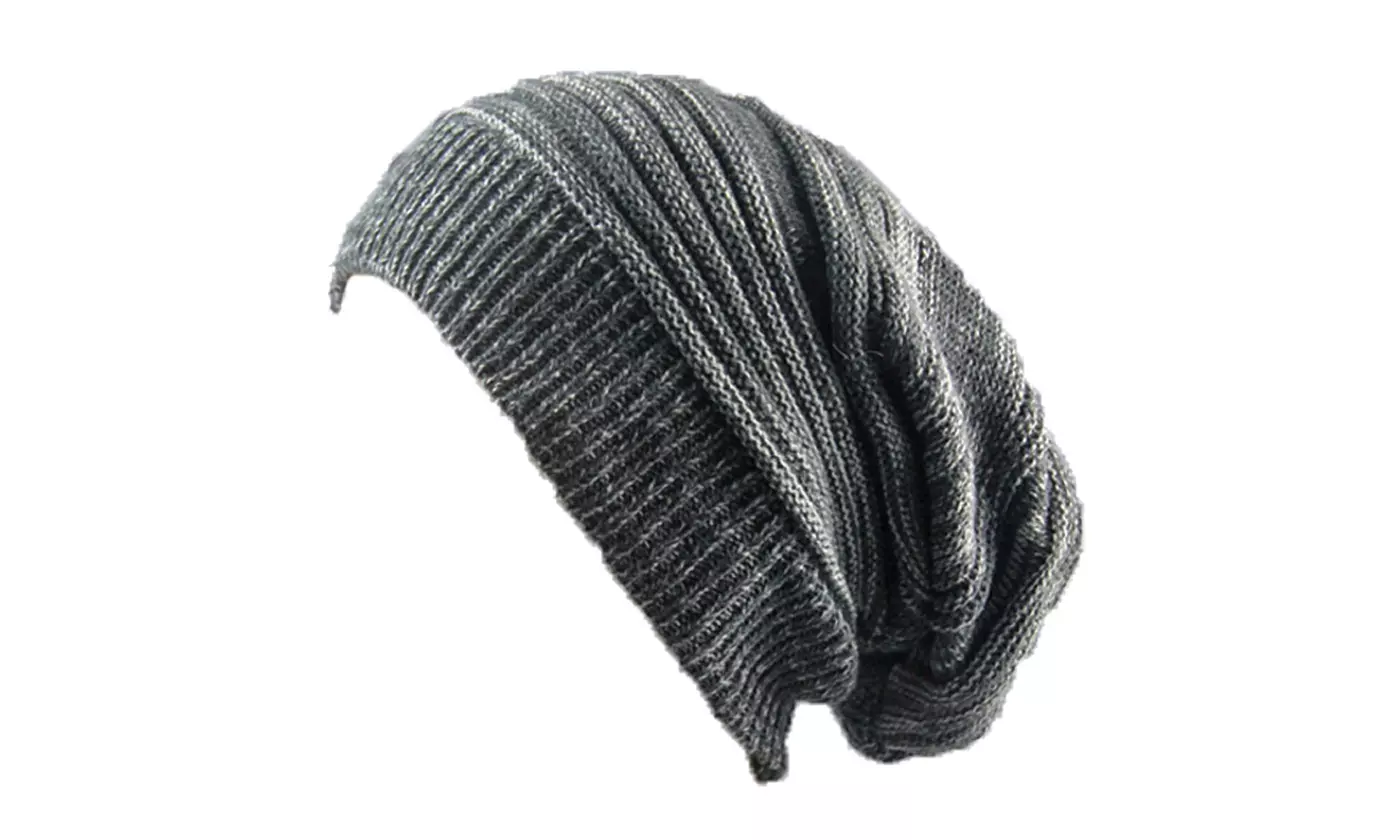 Unisex Women's Men's Knit Baggy Beanie Hat Winter Warm Oversized Outdoor Ski Cap