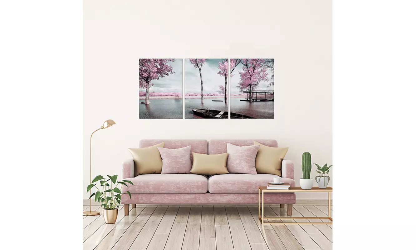 3  piece Wrapped Canvas or 1 piece Framed Canvass Wall Art Print  - Primary Image