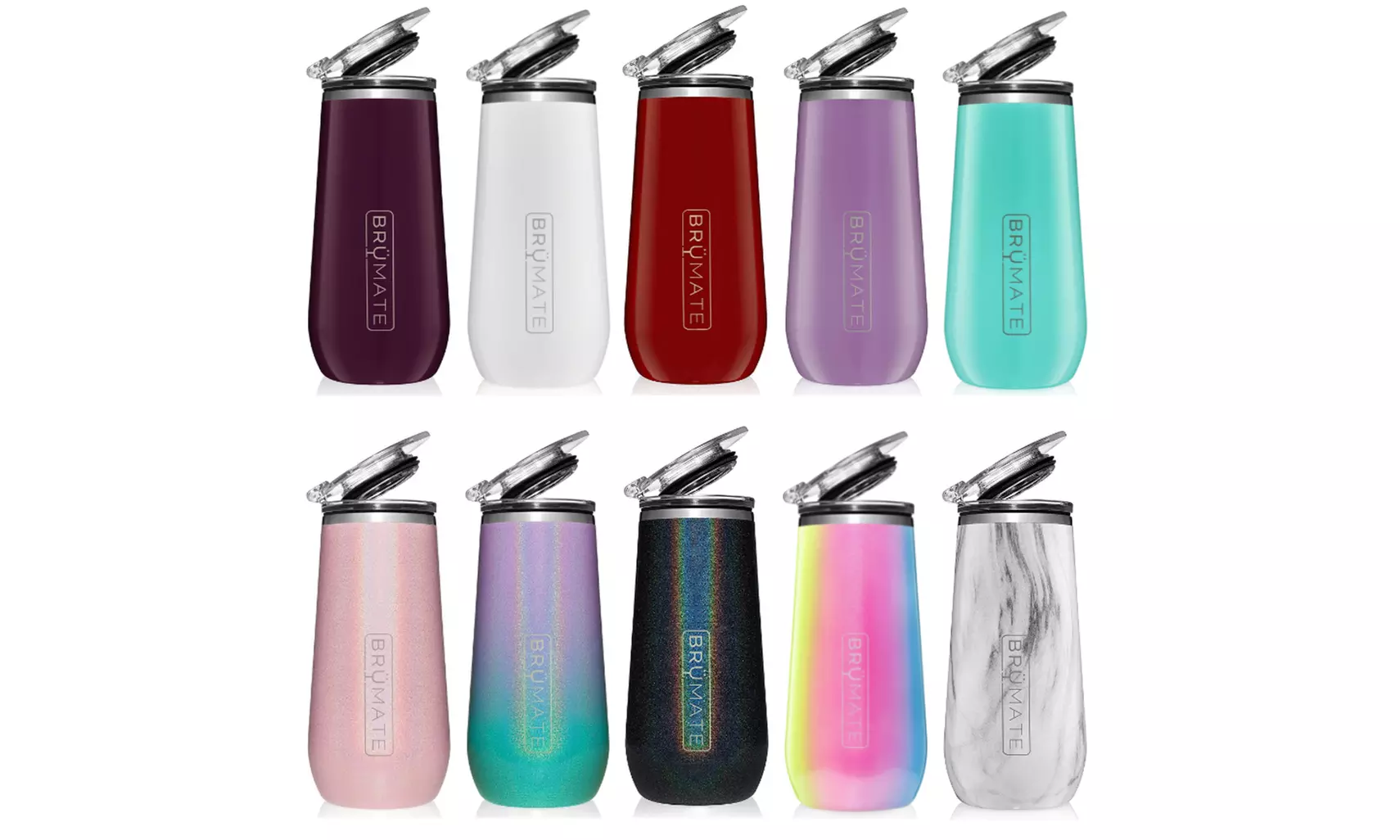 BrüMate Insulated Champagne Flute with Flip-Top Lid - Primary Image