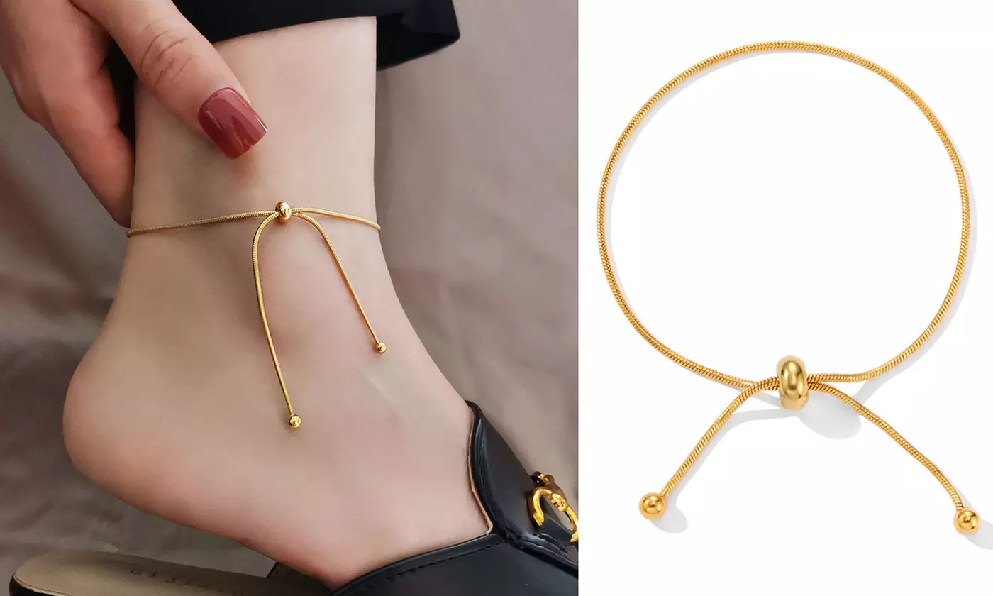 Ankle Bracelets for Women Adjustable Stainless Steel Chain Anklet Bracelet 