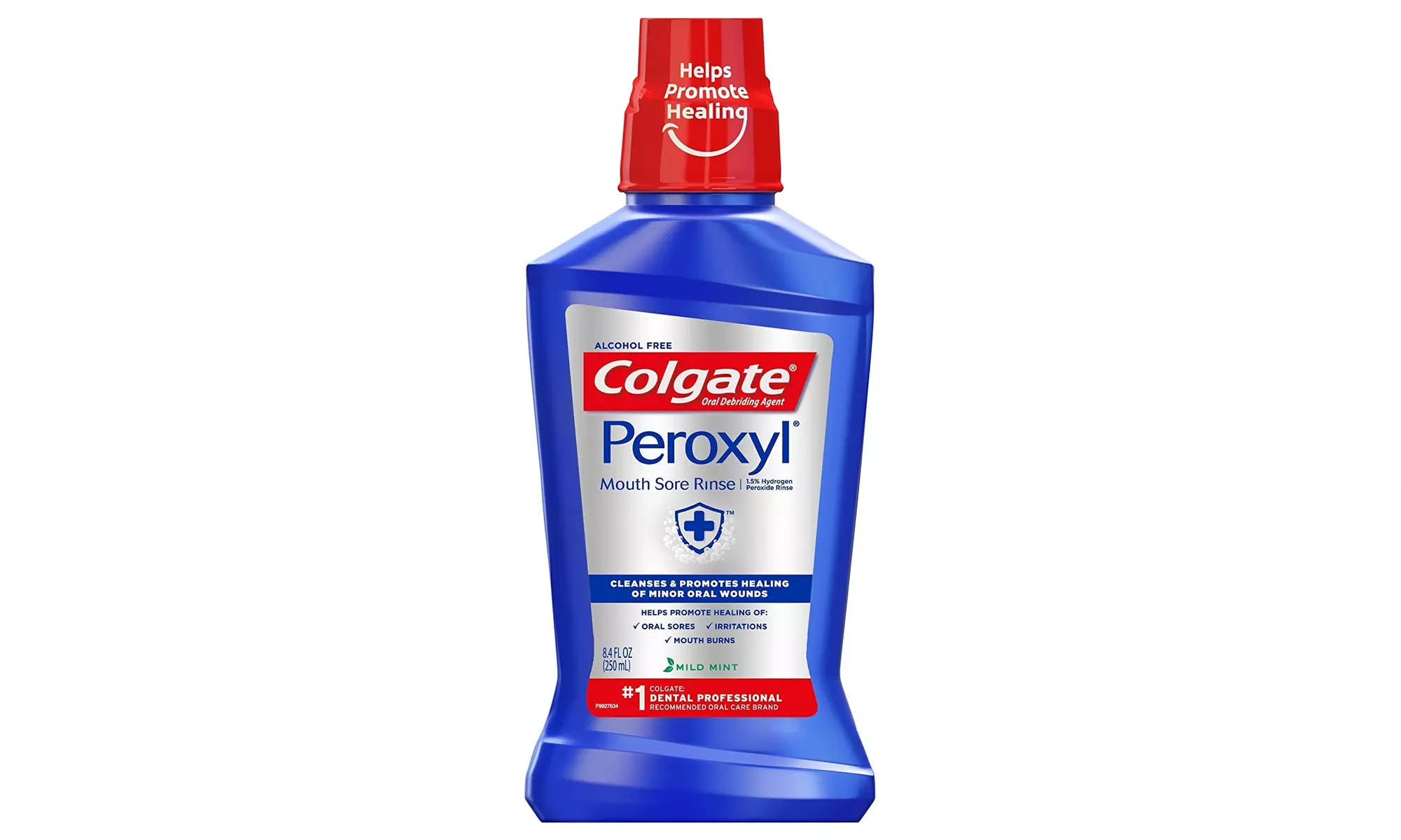 Colgate Peroxyl Antiseptic Mouth Sore Rinse, Mild Mint - 250mL, 8.45 fluid ounce - Primary Image