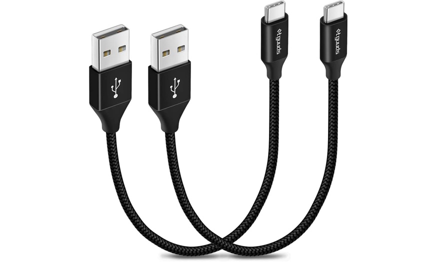 Up To 89% Off on 2-Pack, 1ft Short USB Type C ... | Groupon Goods