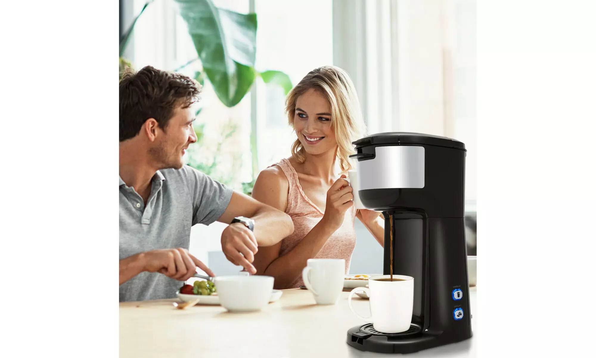 2 in 1 Portable Coffee Maker Coffee Machine for Ground Coffee and Coffee Capsule - Primary Image