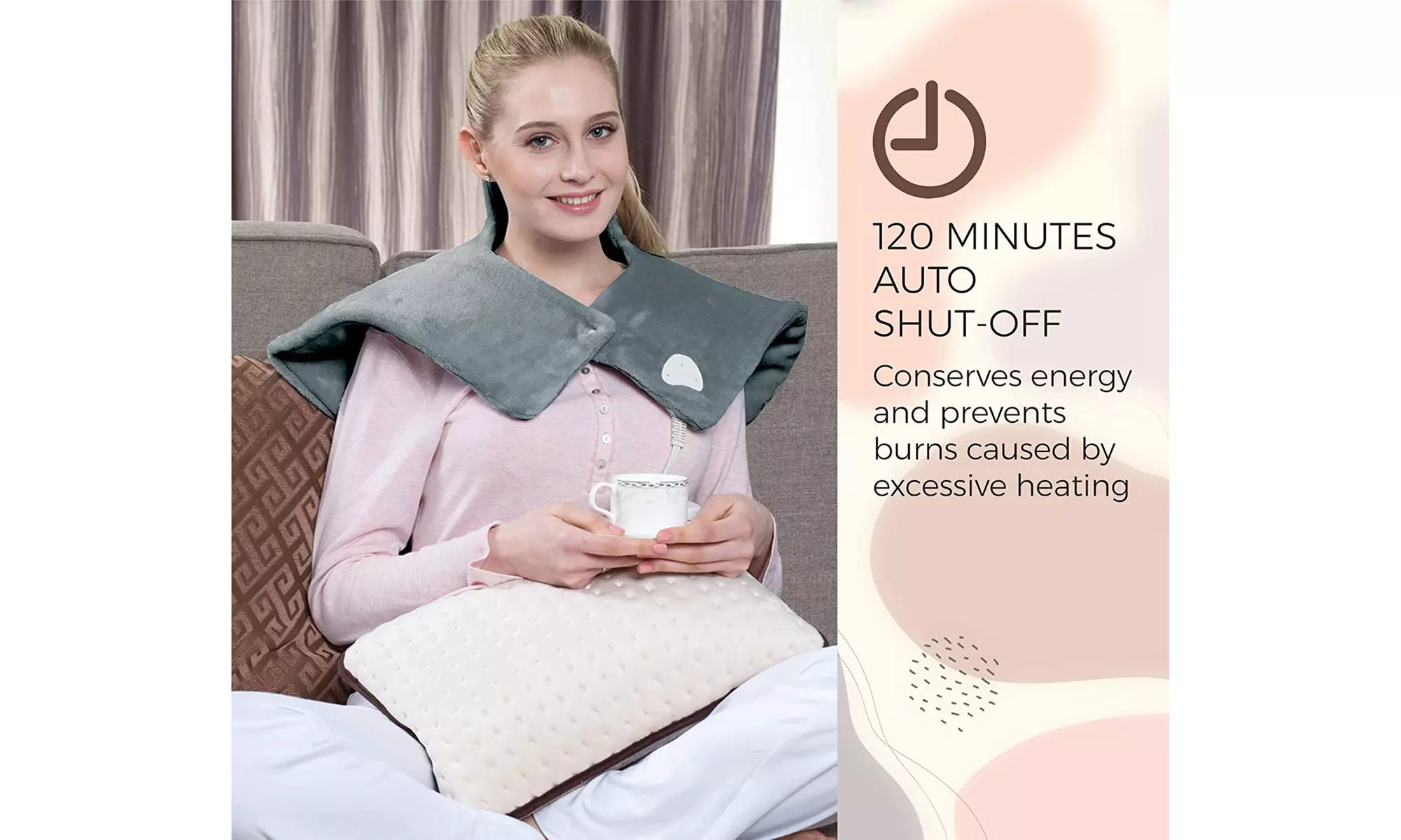 Pursonic Electric Neck & Shoulder Heating Pad, 3 Heat Settings, Auto Shut-Off - Second Medium