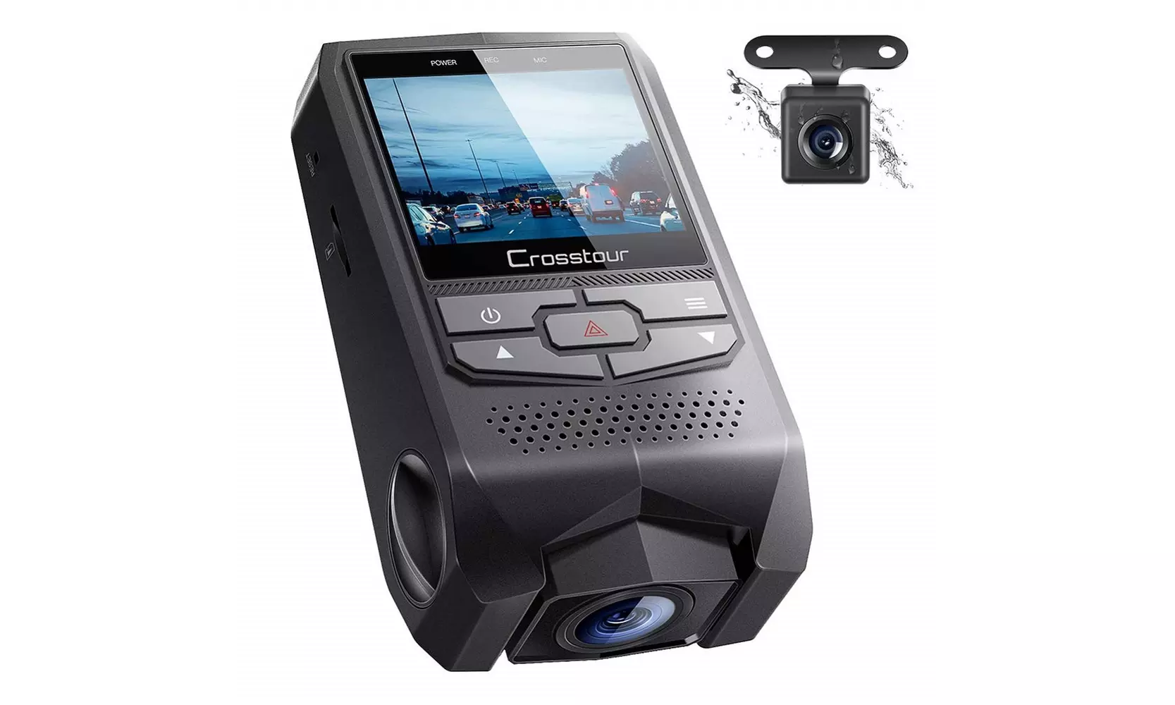 Crosstour Front and Rear Dual Dash Cam FHD 1080P Mini Car DVR Dashboard Recorder - Primary Image