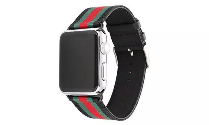 Apple Gucci Pattern Watch Band Strap Sport Replacement Leather Band - Primary Image
