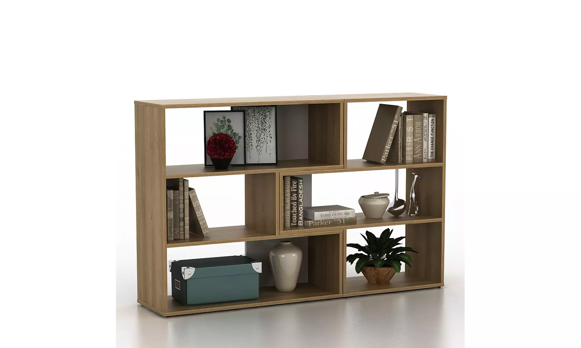 Costway 6-Open Shelf Bookshelf Storage Display Stand Corner Bookcase Home Office - Primary Image