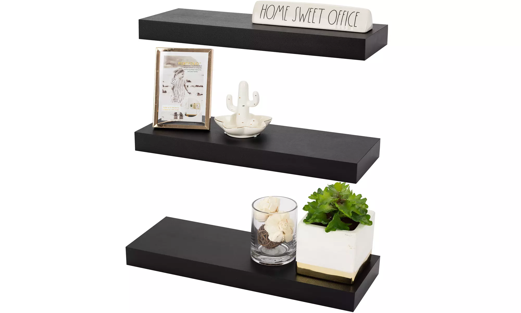 Sorbus Floating Shelves, Modern Hanging Wall Shelf Décor - 16 Inches - 3 Pack