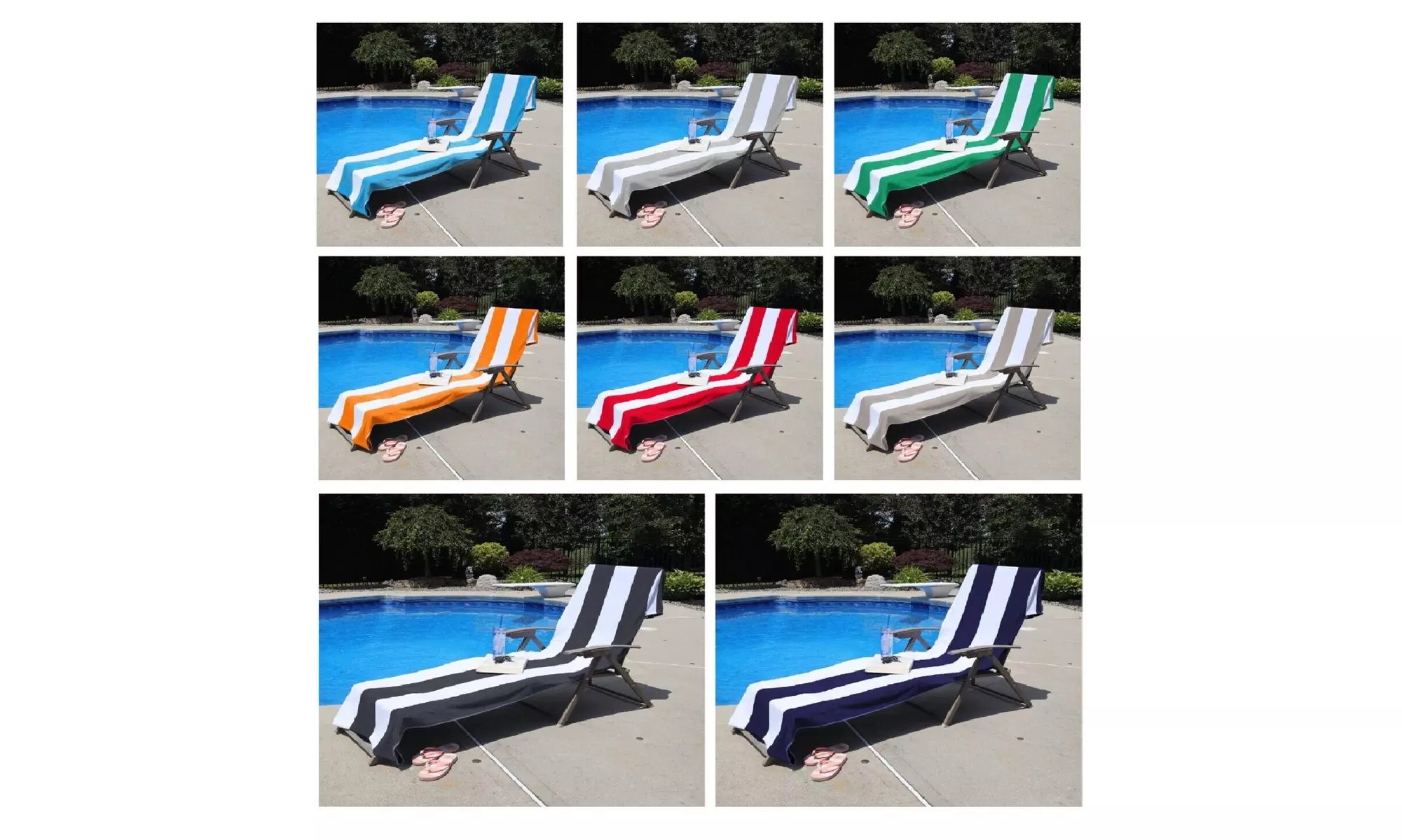 Superior Combed Cabana Cotton Striped Quick Drying Chaise Lounge Chair Towel - Primary Image