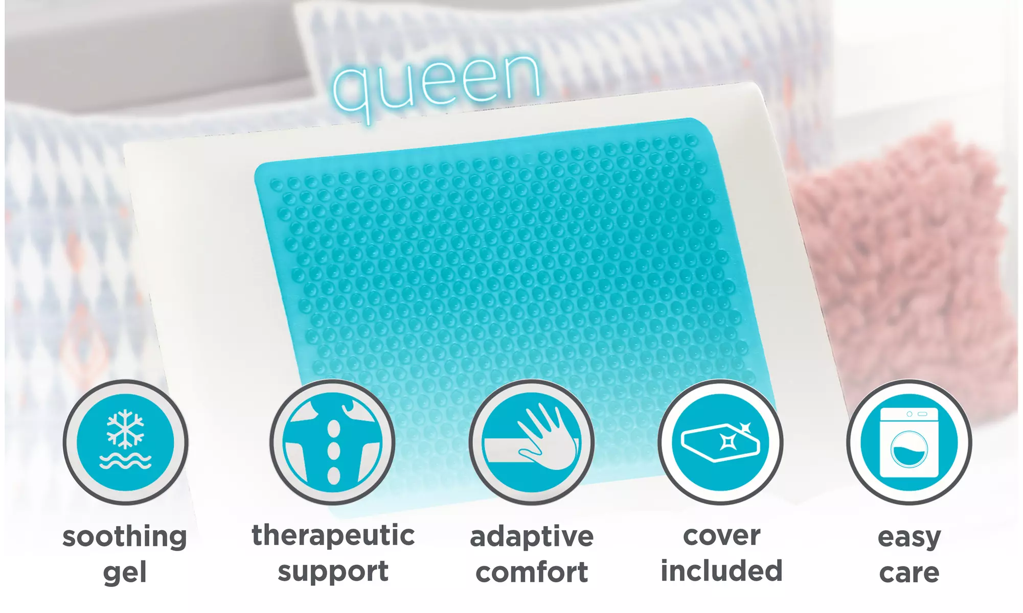 Comfort Revolution Blue Bubble Gel and Memory Foam Pillow - Second Medium