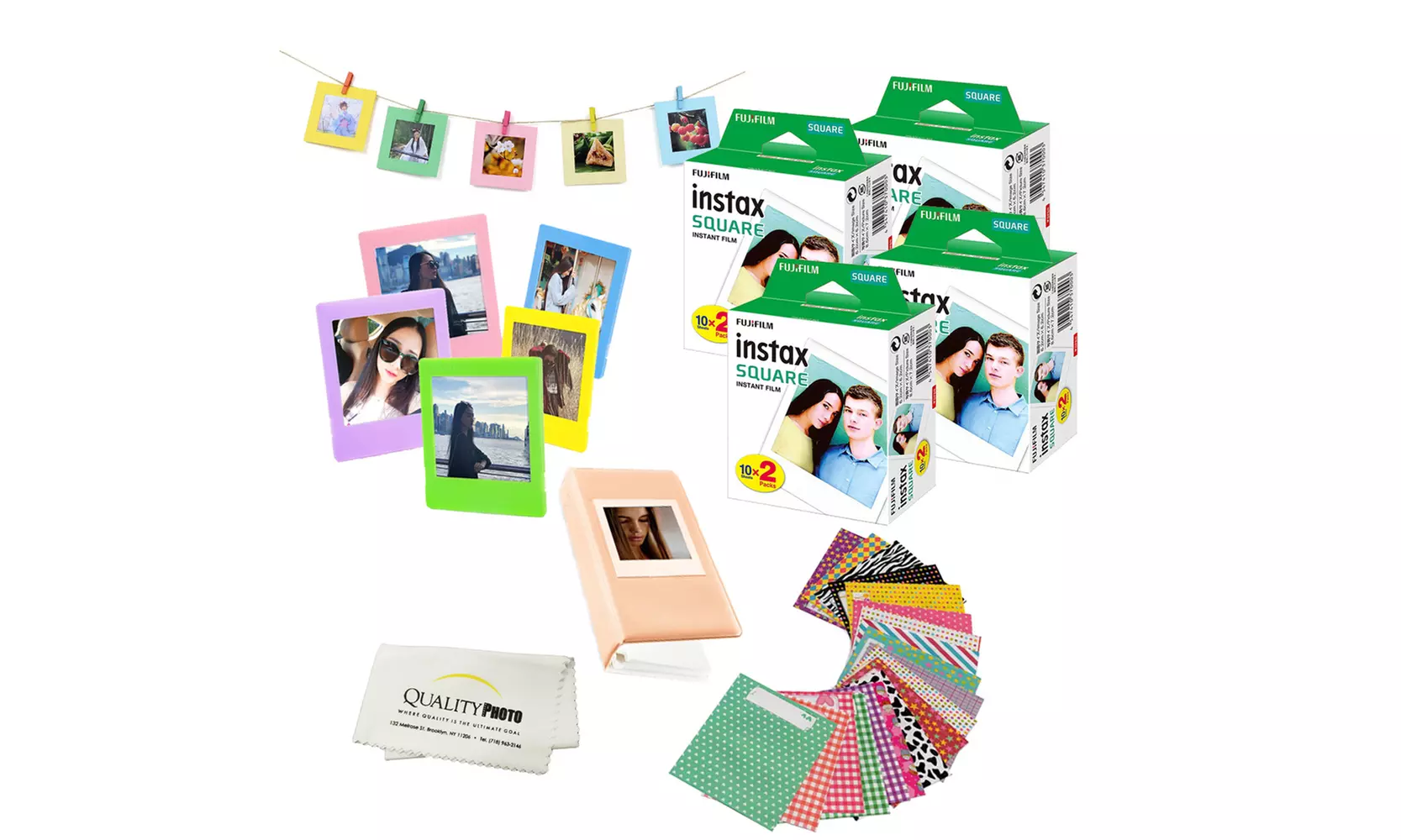 Fuji SQ6 Instax Square Accessory Bundle. Fuji Square Films and accessories - Second Medium