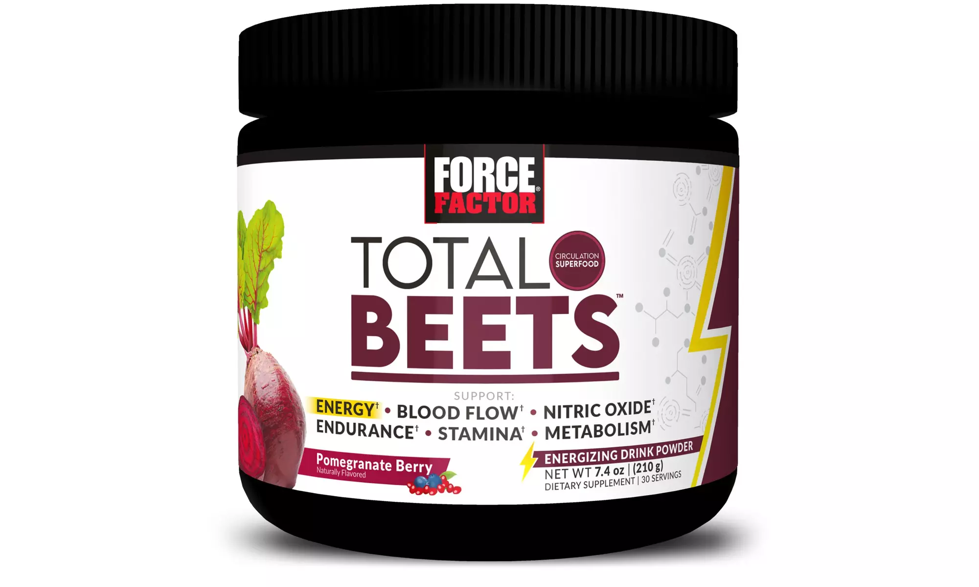 Force Factor Total Beets Energy Powder, Beet Root Superfood Plus Caffeine - Primary Image