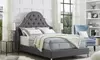 Katelynn Linen Button Tufted Headboard with Nailhead Trim - Queen or King Size