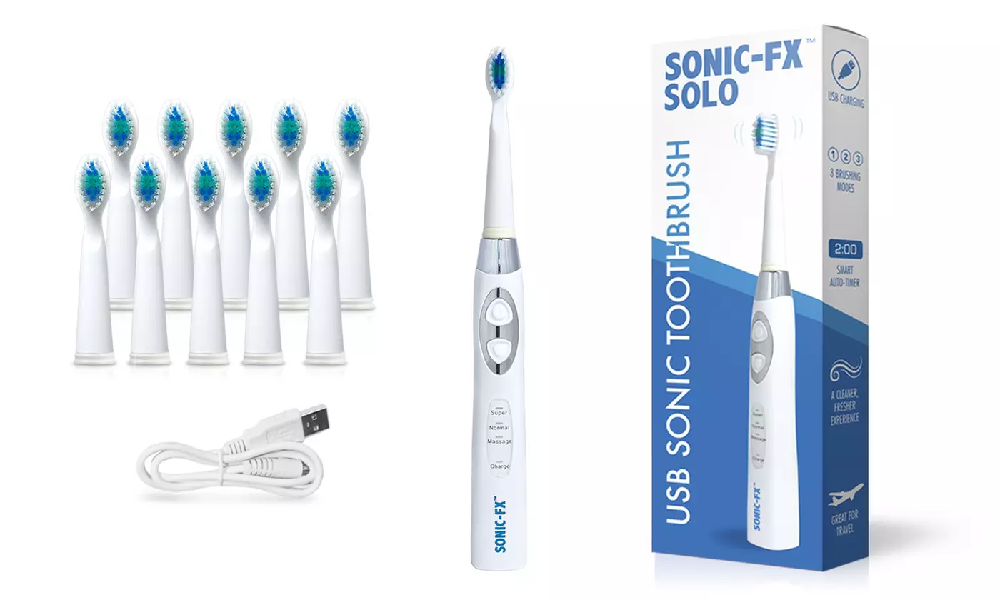 Sonic-FX Solo USB-Rechargeable Toothbrush with 11 Brush Heads - Second Medium