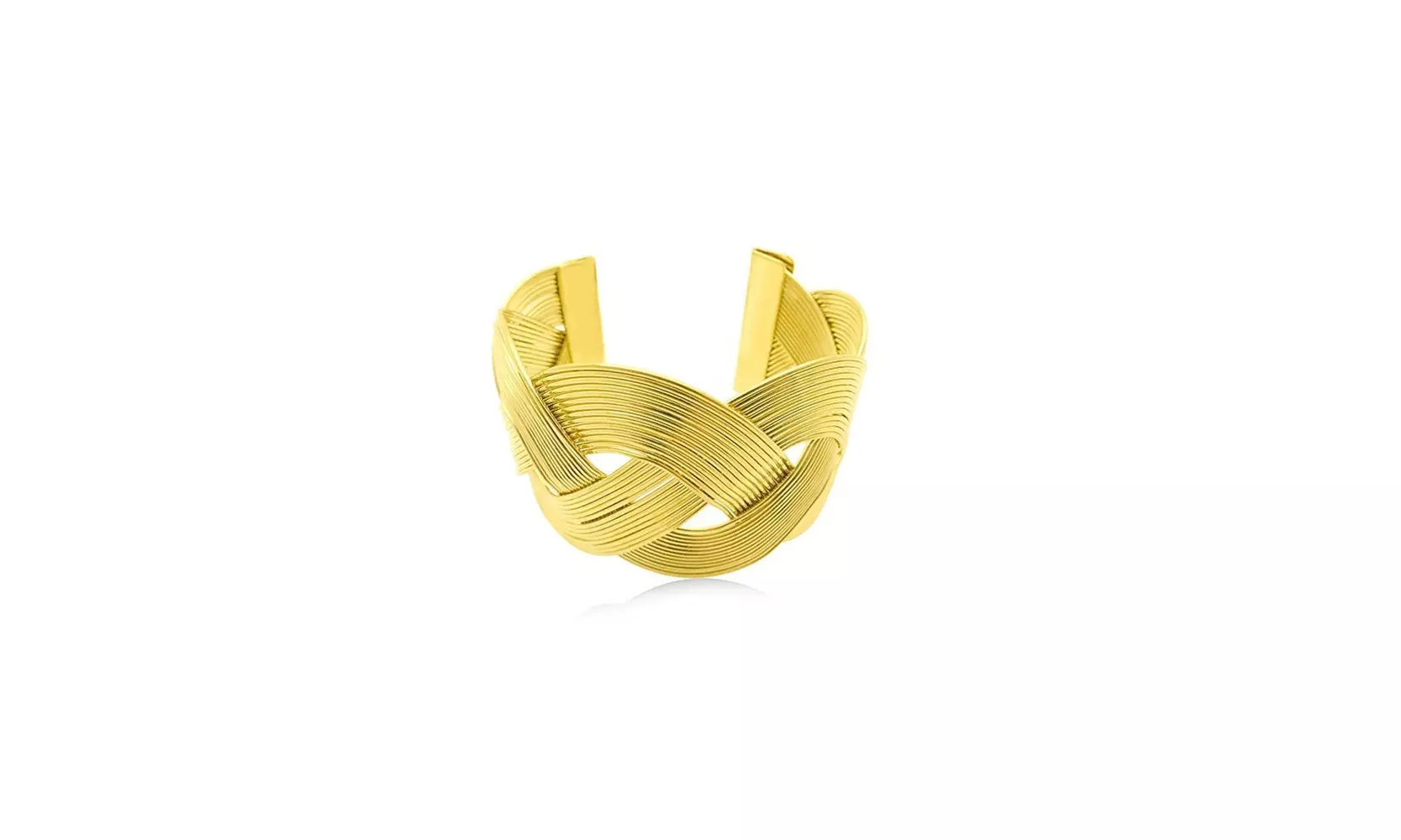 Woven Gold Cuff Bracelet - Premium 24K Heavy Gold-Plated  - Primary Image